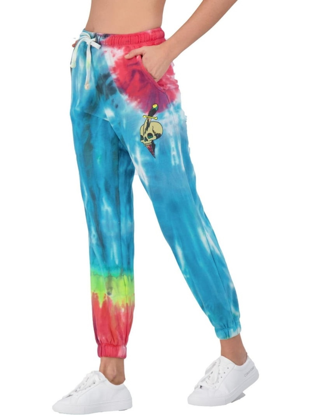 Ed Hardy Women’s Tie Dye Printed Terry Joggers Size Medium NWT
